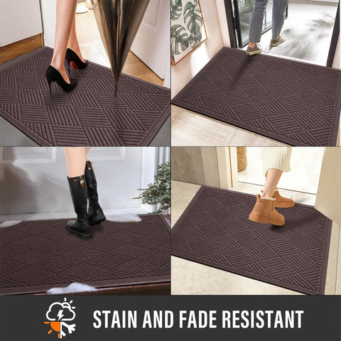 HIYARD felpudo colocado en una entrada, mantiene el interior limpio