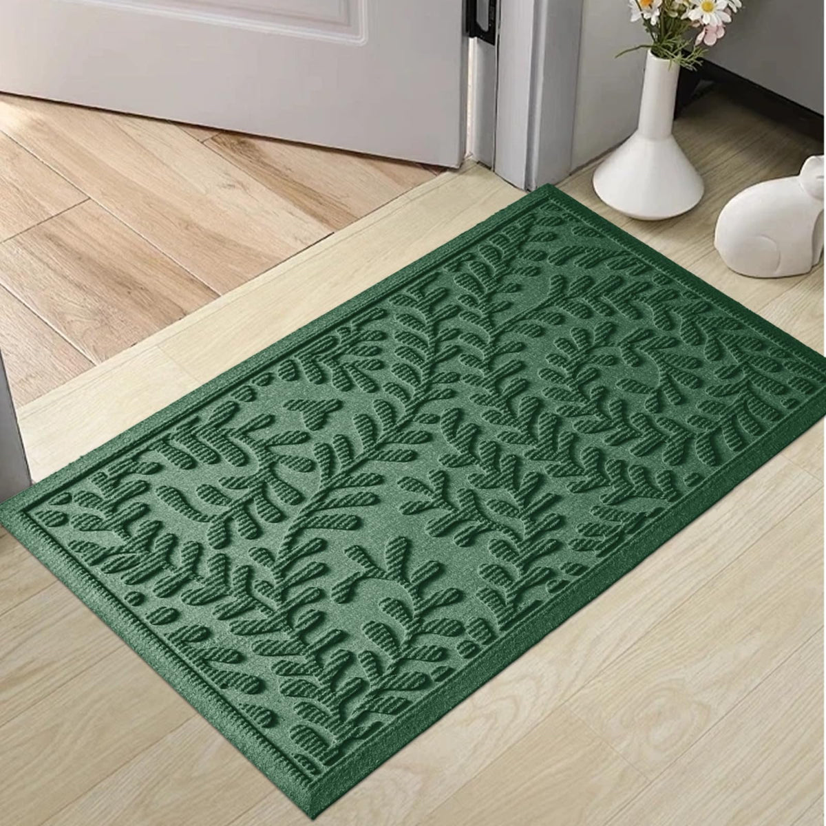 HIYARD felpudo frontal mostrando diseño y color verde útil para entradas