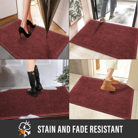 HIYARD felpudo colocado en puerta exterior manteniendo barro y agua fuera del hogar