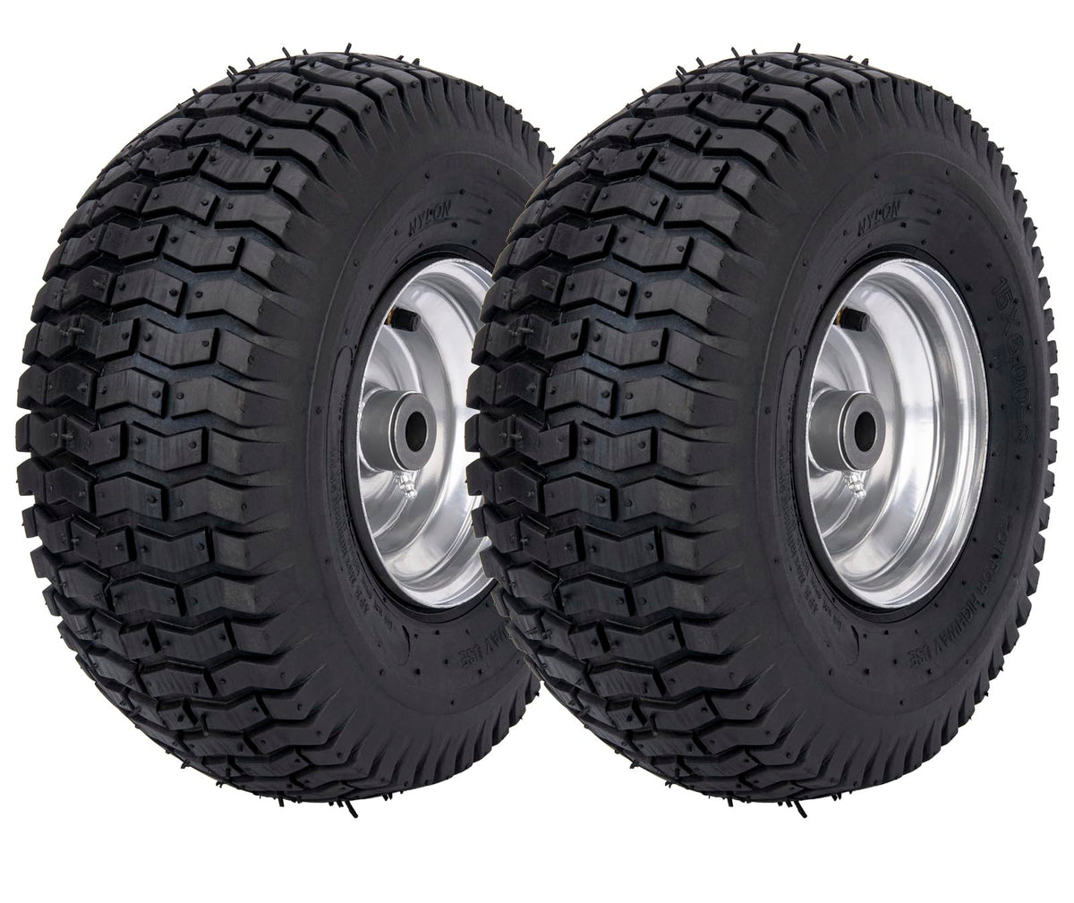 HLHgirl rueda frontal 15x6.00-6 vista frontal que muestra ajuste fácil