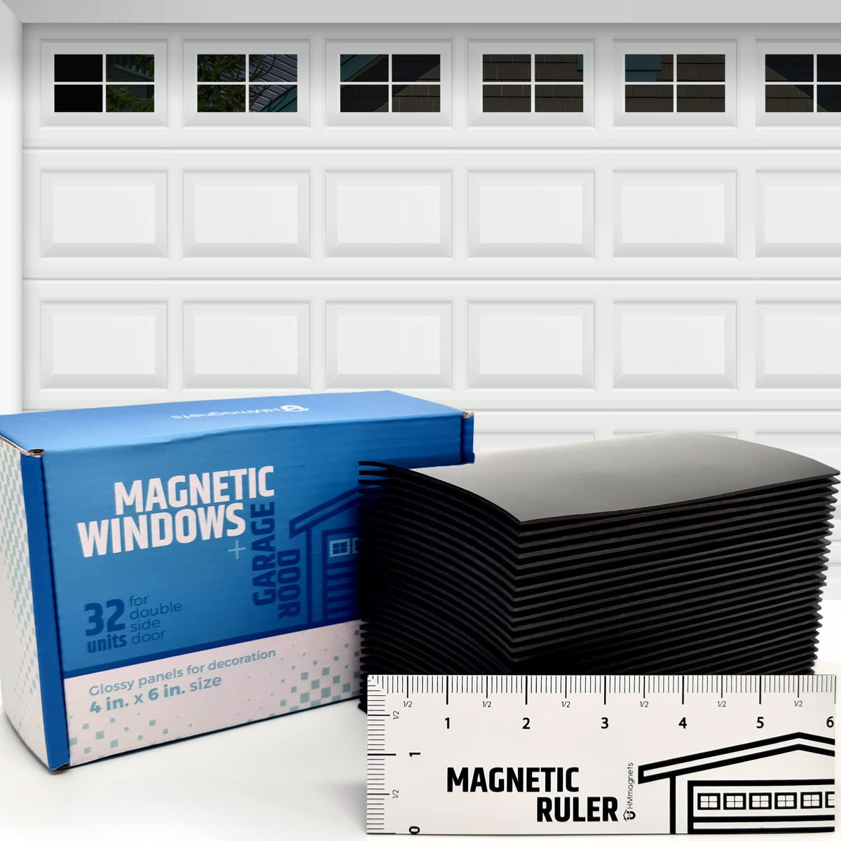 HMmagnets empaque frontal del kit, mejora inmediata del garaje