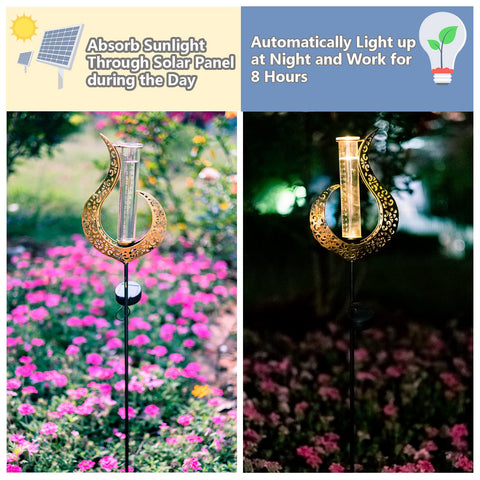 HOBYLUBY pluviómetro iluminado de noche, luz cálida decorativa