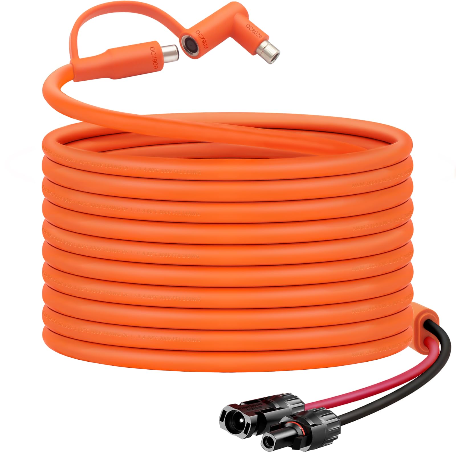 Hoeine vista frontal del cable adaptador MC4 a DC, conexión segura y rápida