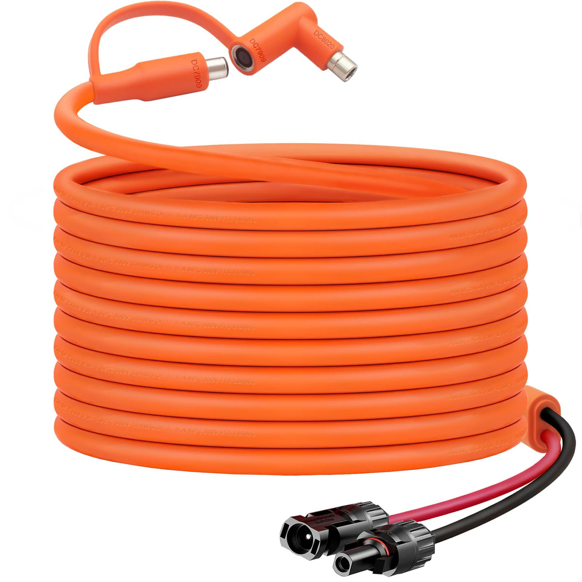Hoeine vista frontal del cable adaptador MC4 a DC, conexión segura y rápida