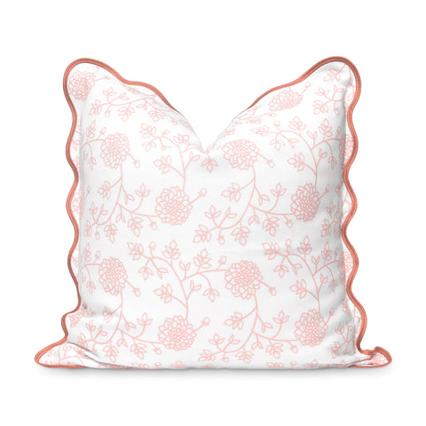 Hofdeco Premium frente de la funda con estampado dahlia blush, aporta estilo costero