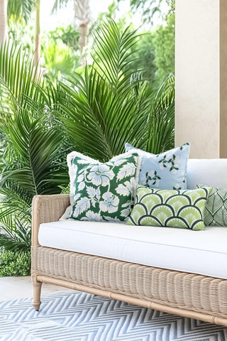 Hofdeco Premium detalle del ribete a rayas que realza el acabado