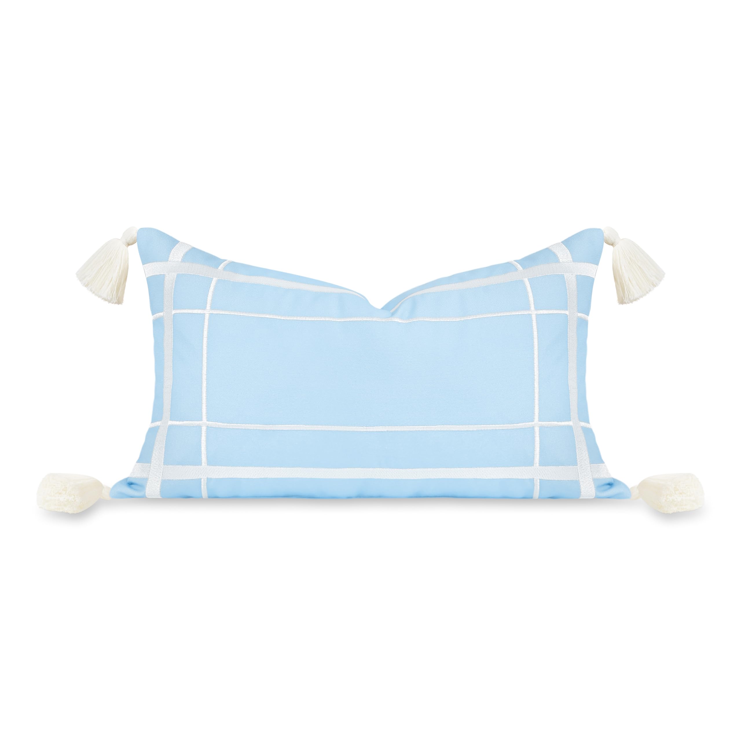 Hofdeco Premium frontal bordado mostrando estilo costero y textura