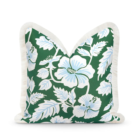 Hofdeco Premium vista frontal con estampado hibiscus aportando estilo costero