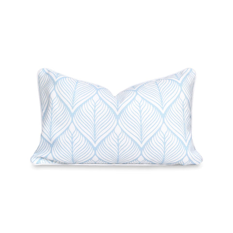 Hofdeco Premium funda frontal mostrando estampado azul y efecto costero