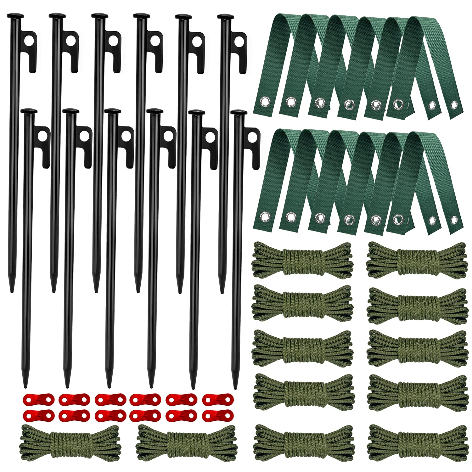 HOLANHING paquete frontal con estacas, correas y cuerda, instala rápido y seguro