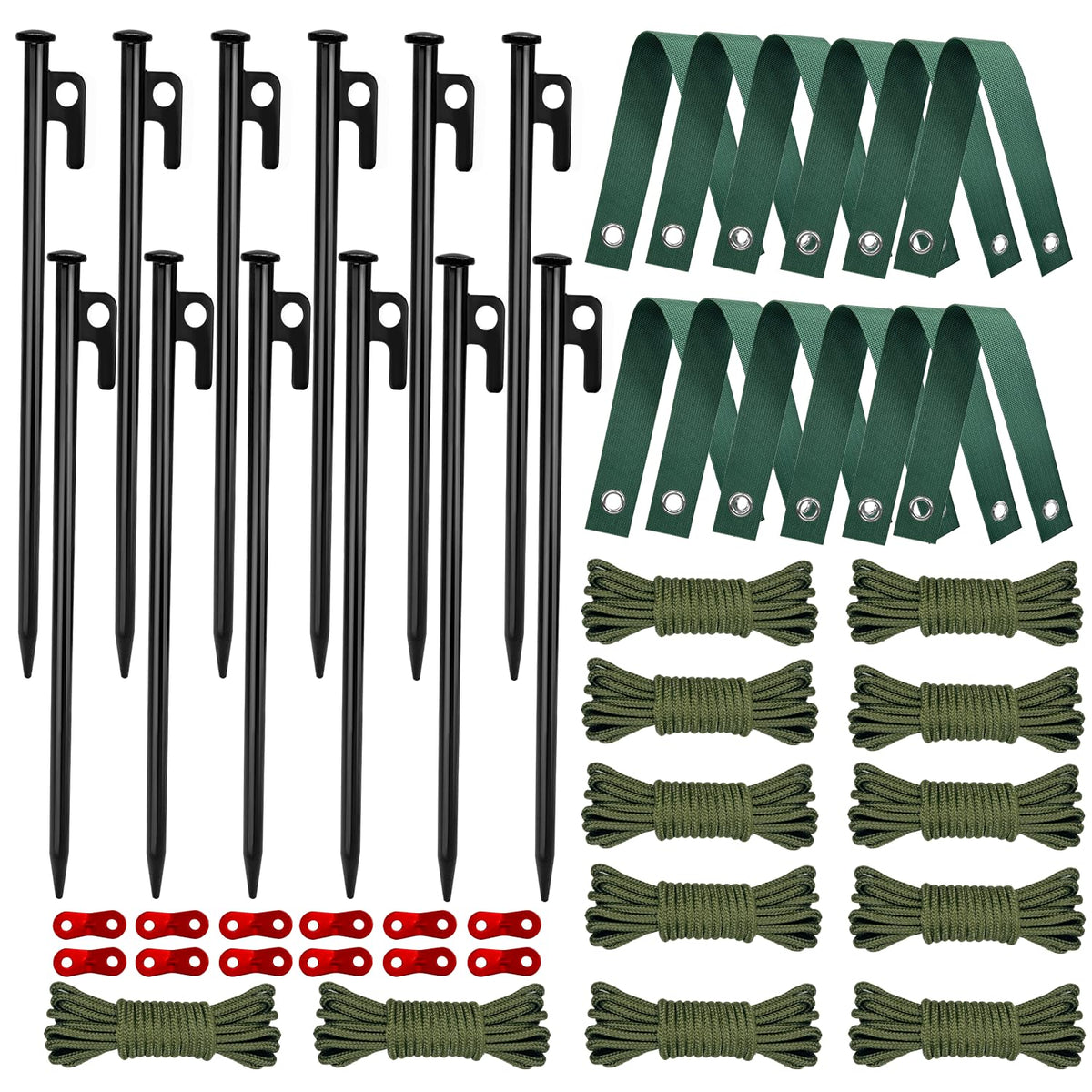 HOLANHING paquete frontal con estacas, correas y cuerda, instala rápido y seguro