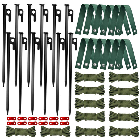HOLANHING paquete frontal con estacas, correas y cuerda, instala rápido y seguro