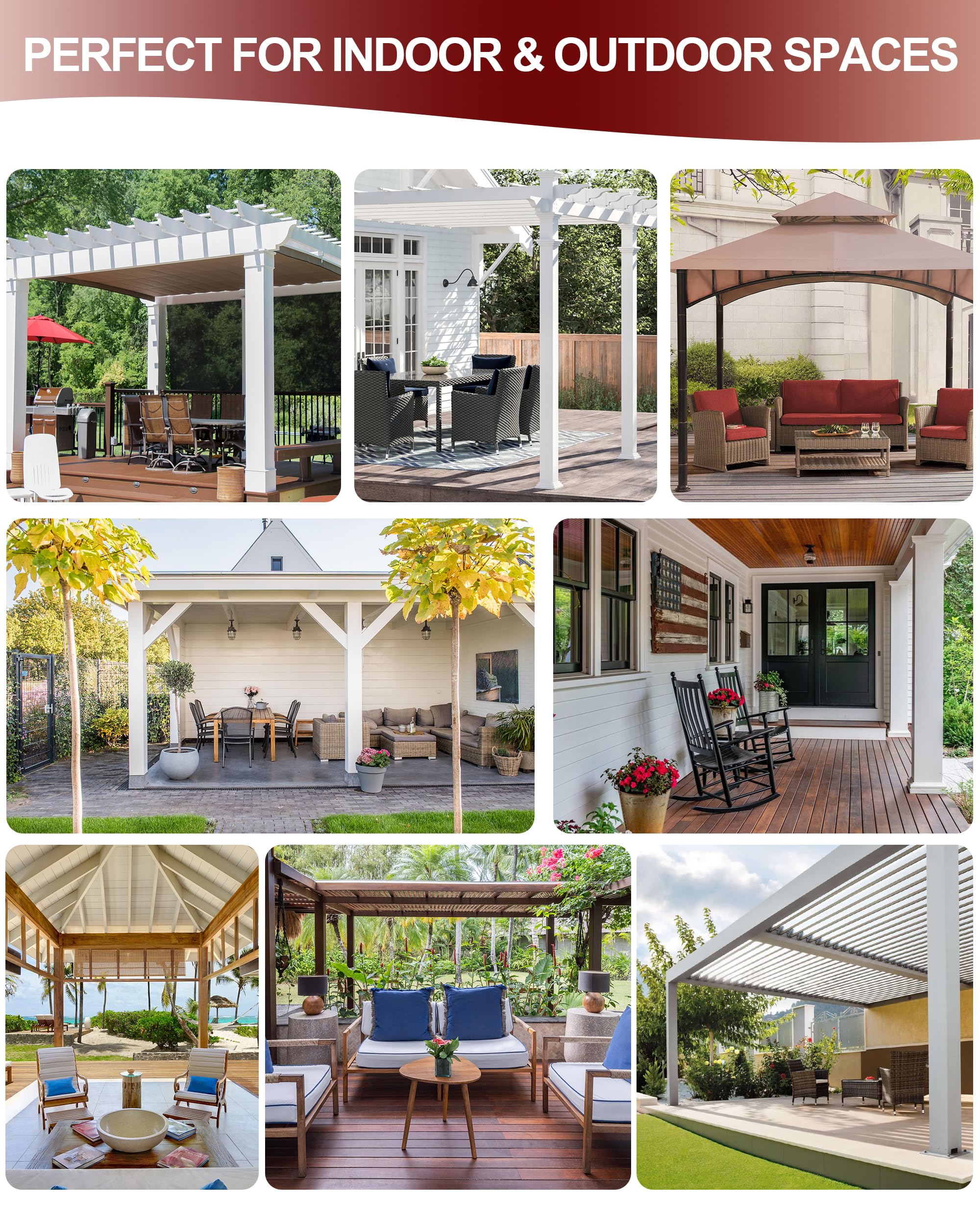 HolidayIdeas cortinas instaladas en terraza, ambiente acogedor y moderno