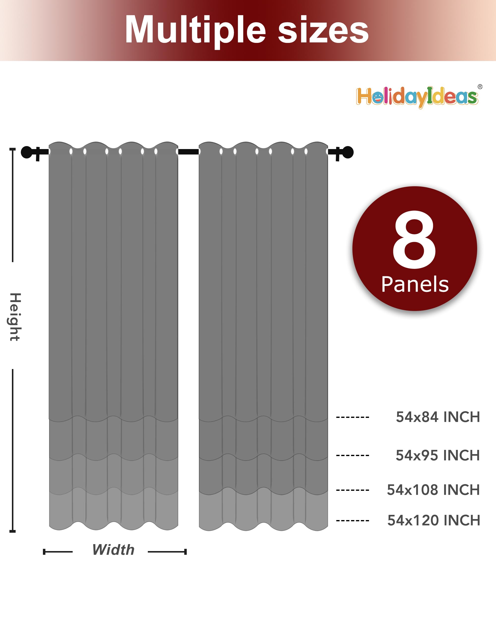 HolidayIdeas paquete con ocho paneles listos para instalar, cubre espacios amplios
