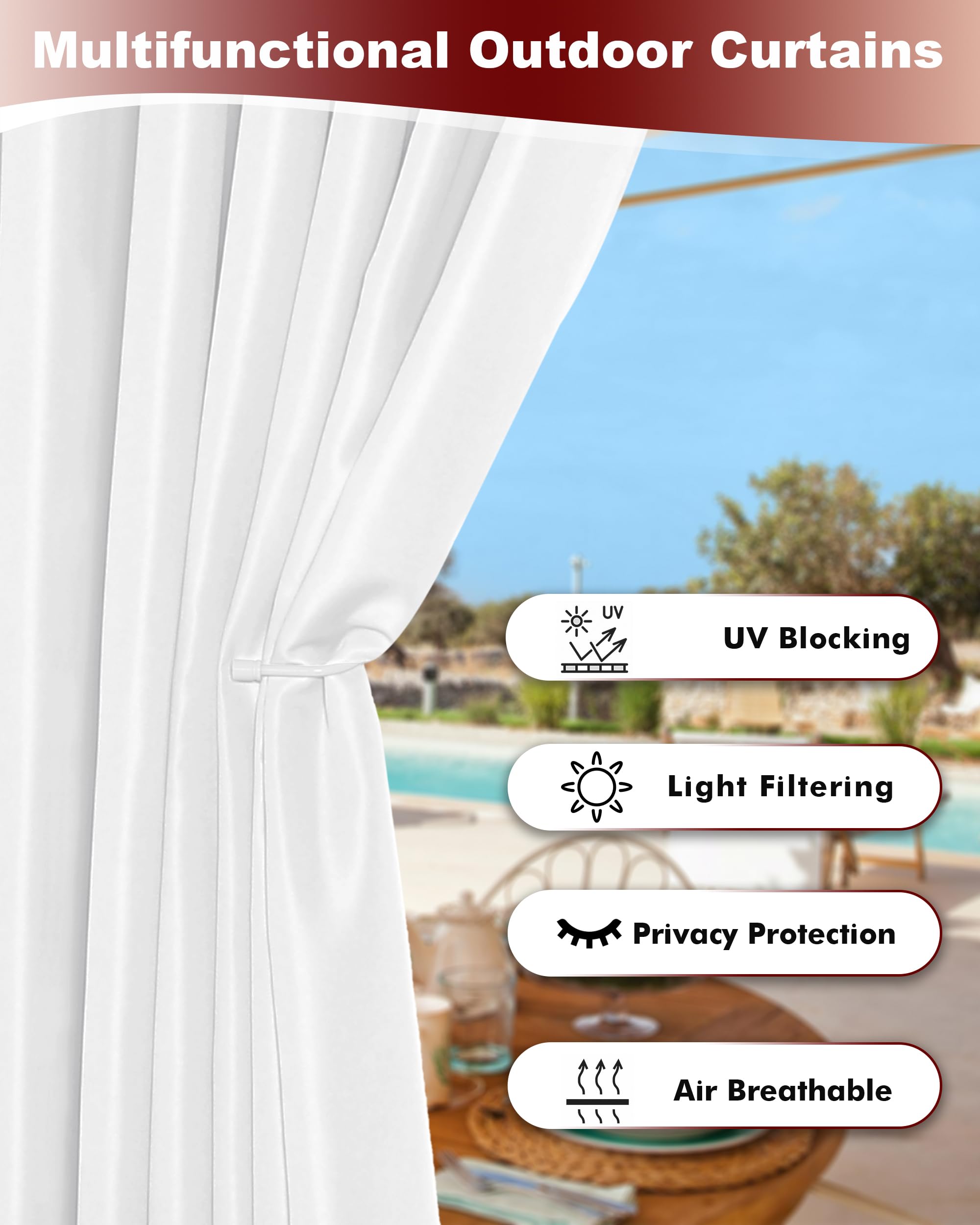 HolidayIdeas detalle de ojales metálicos 1.6 pulgadas, facilita colgado ajustable