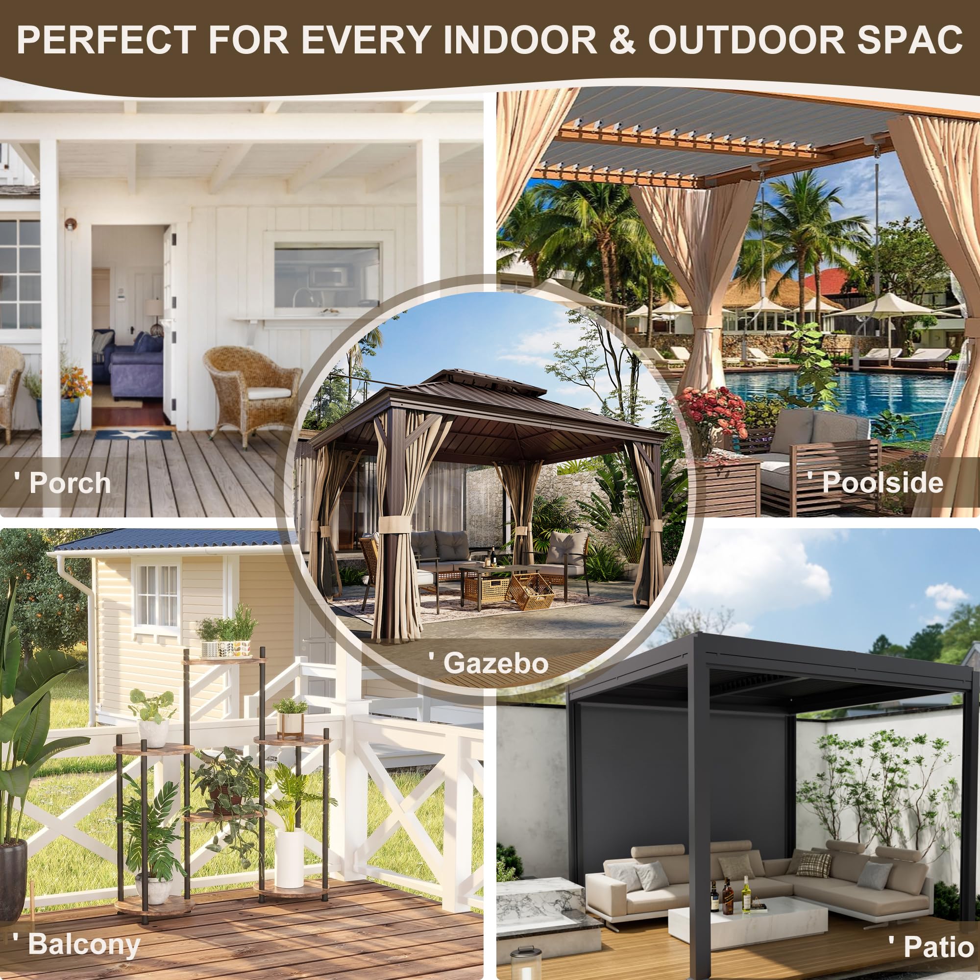 HolidayIdeas ambiente de patio con cortinas creando privacidad acogedora