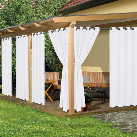 HolidayIdeas vista frontal del empaque mostrando las seis cortinas y dimensiones
