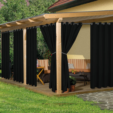 HolidayIdeas vista frontal del paquete con ocho cortinas, protección y estilo