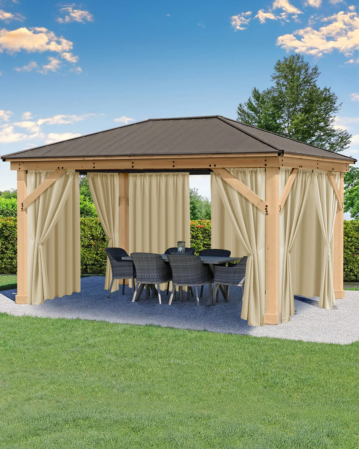 HolidayIdeas panel frontal crema mostrando protección exterior