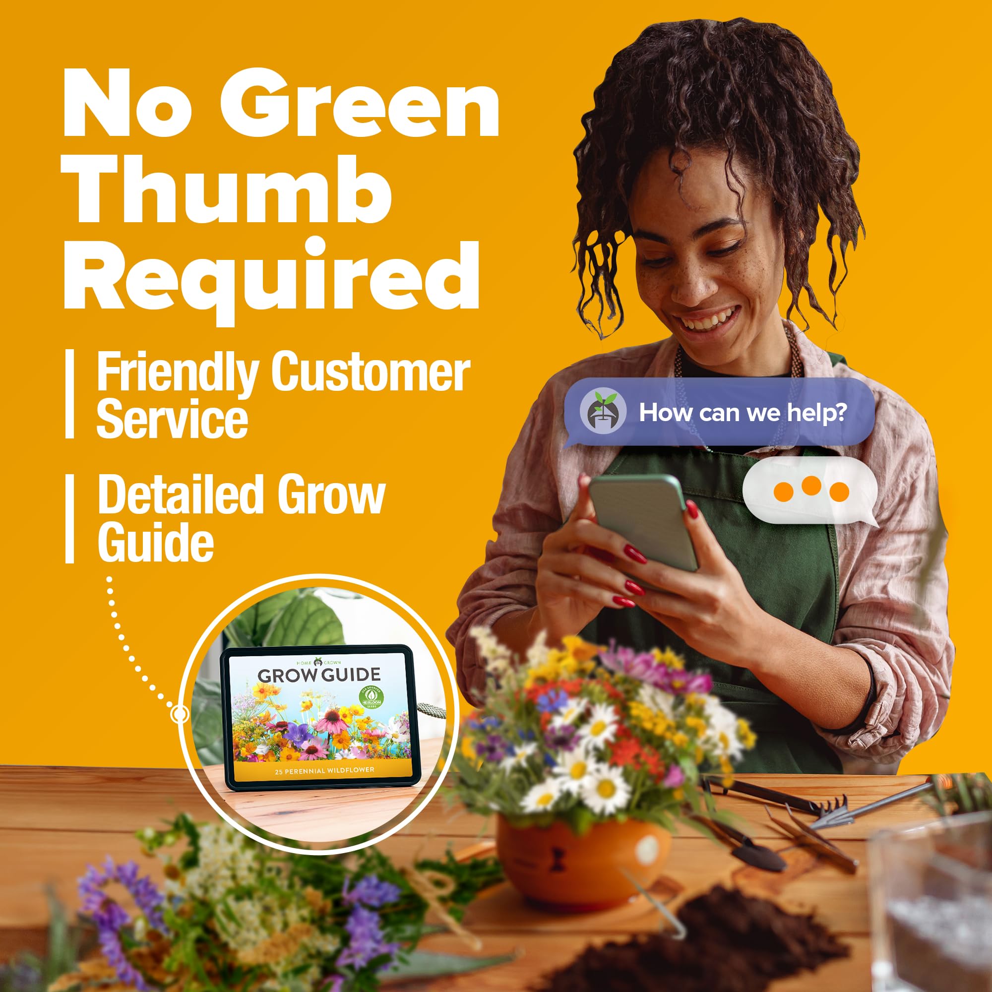 HOME GROWN semillas al detalle para apreciar tamaño y mezcla y facilitar la siembra