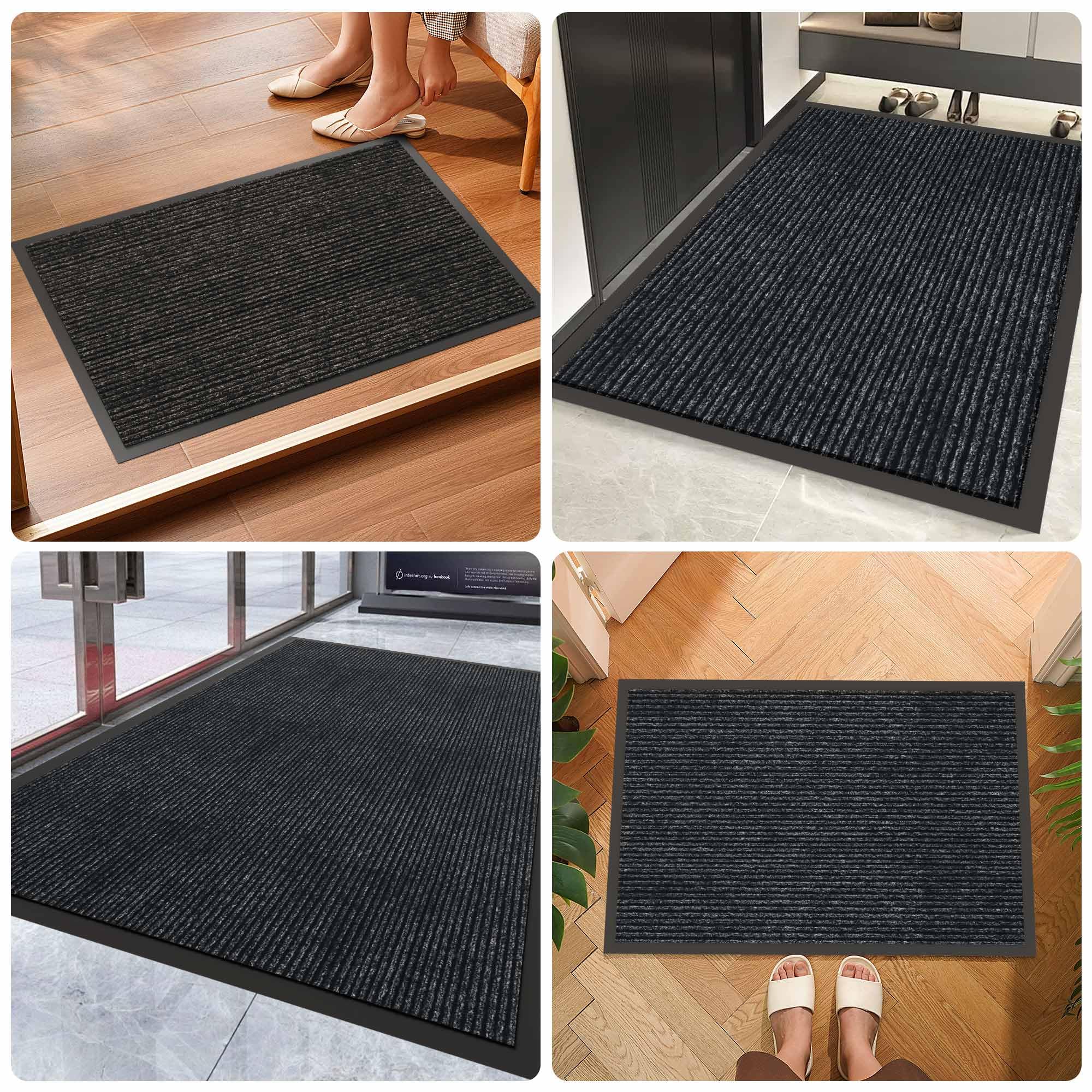 HOMEK felpudo en uso en la entrada evitando suciedad interior