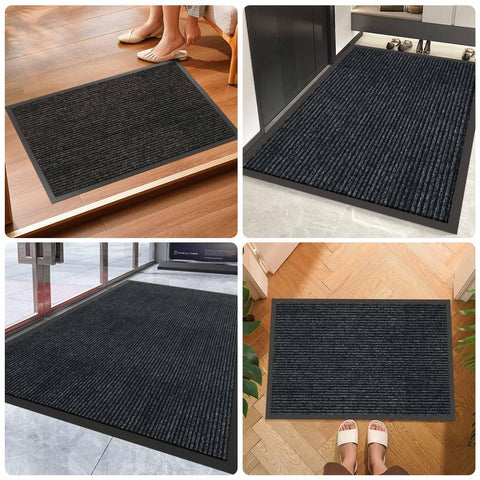 HOMEK felpudo en uso en la entrada evitando suciedad interior