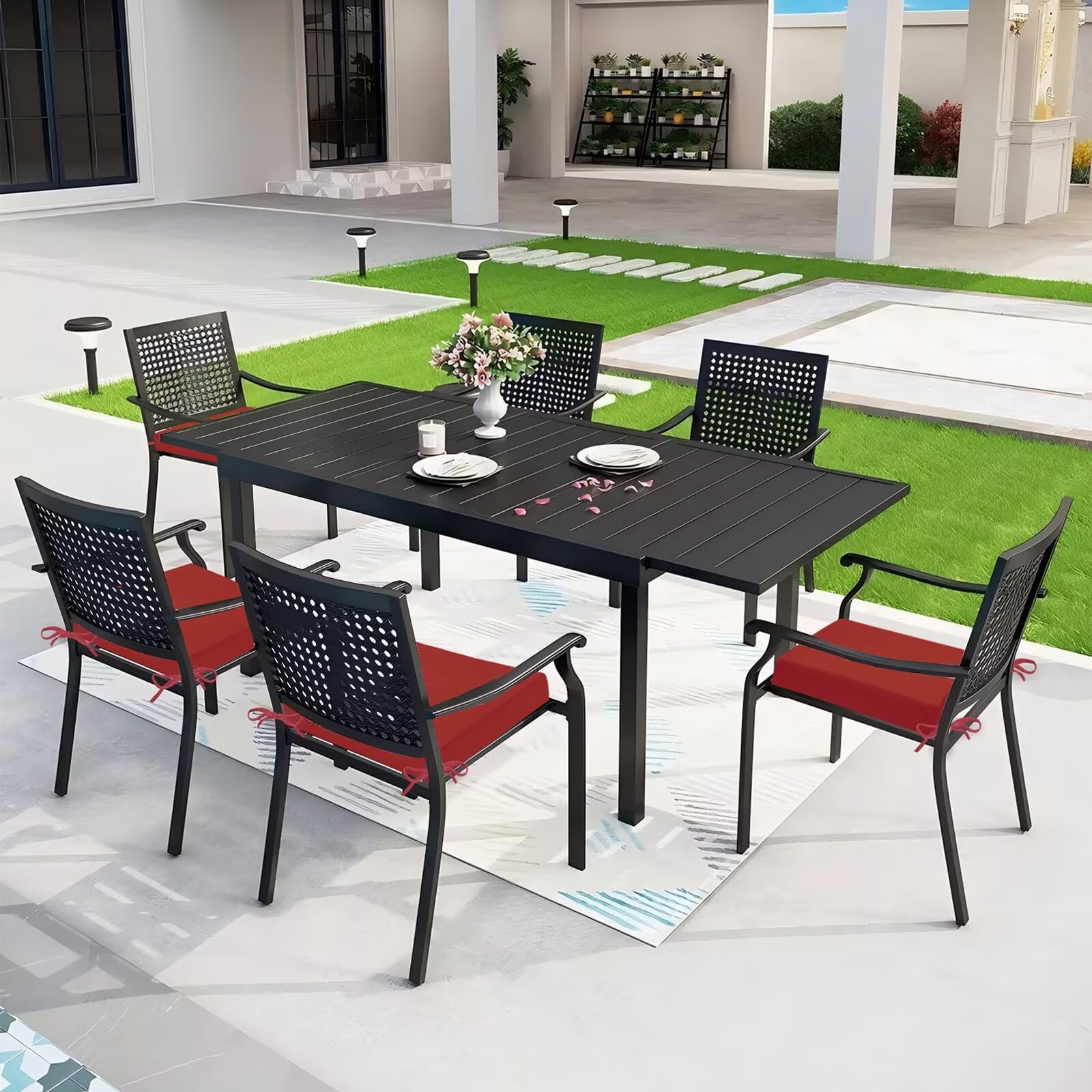 HOMELYSIAN set en terraza decorada, aporta color y durabilidad exterior