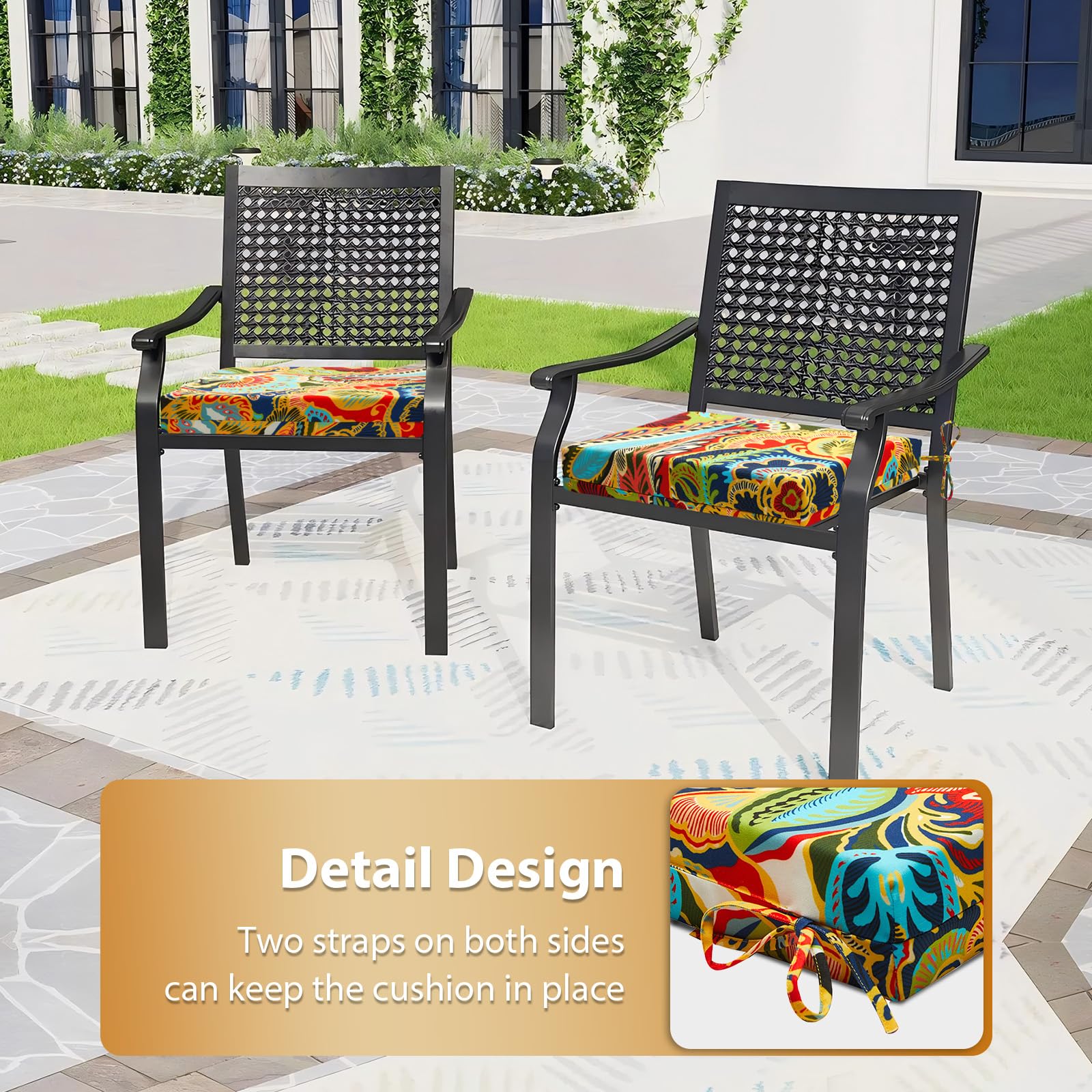 HOMELYSIAN set de cojines en uso sobre mesa de terraza, aspecto acogedor