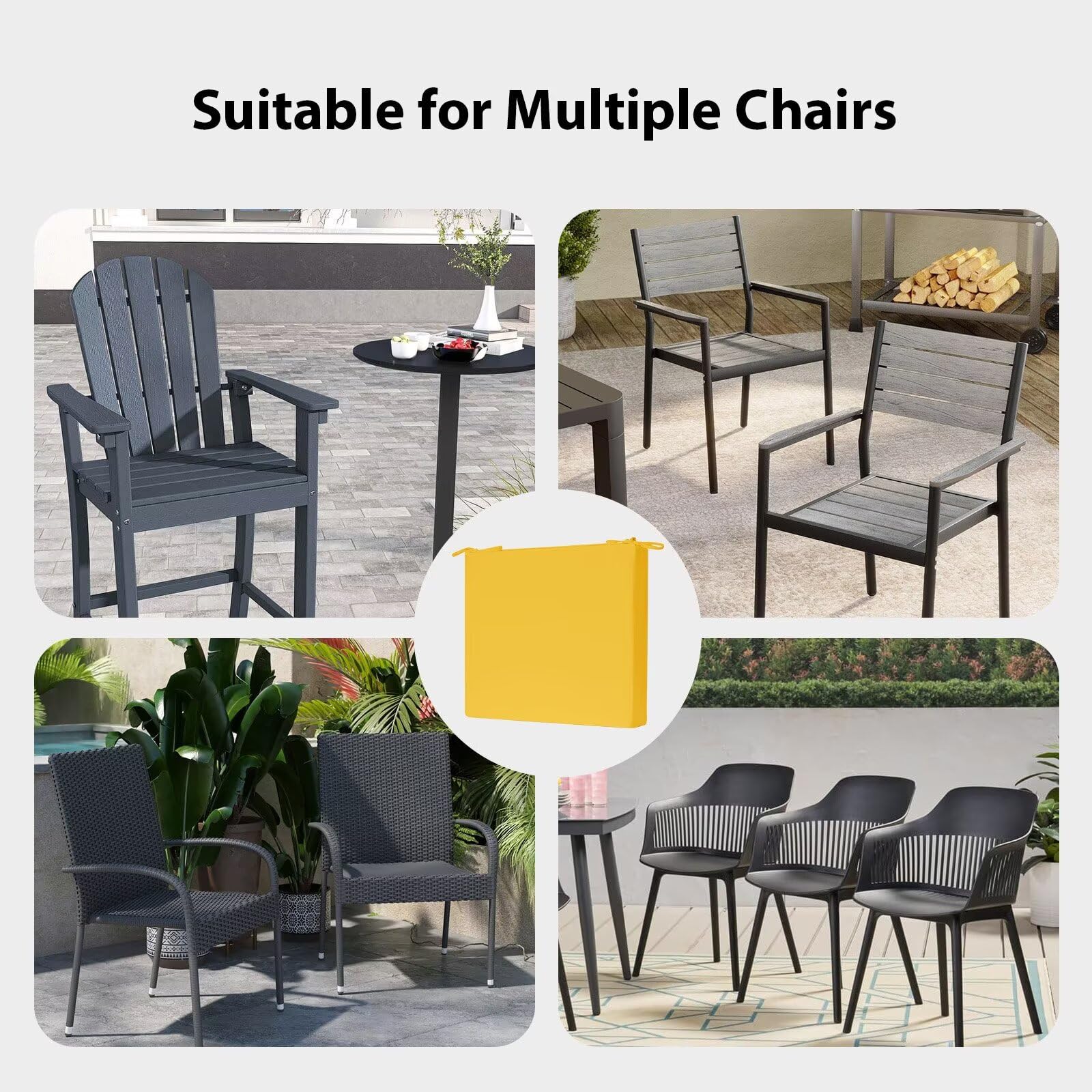HOMELYSIAN conjunto completo de 6 cojines sobre mesa de patio coordinado