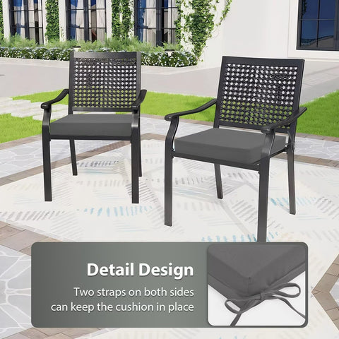 HOMELYSIAN cojines en silla de ratán, confort para terraza