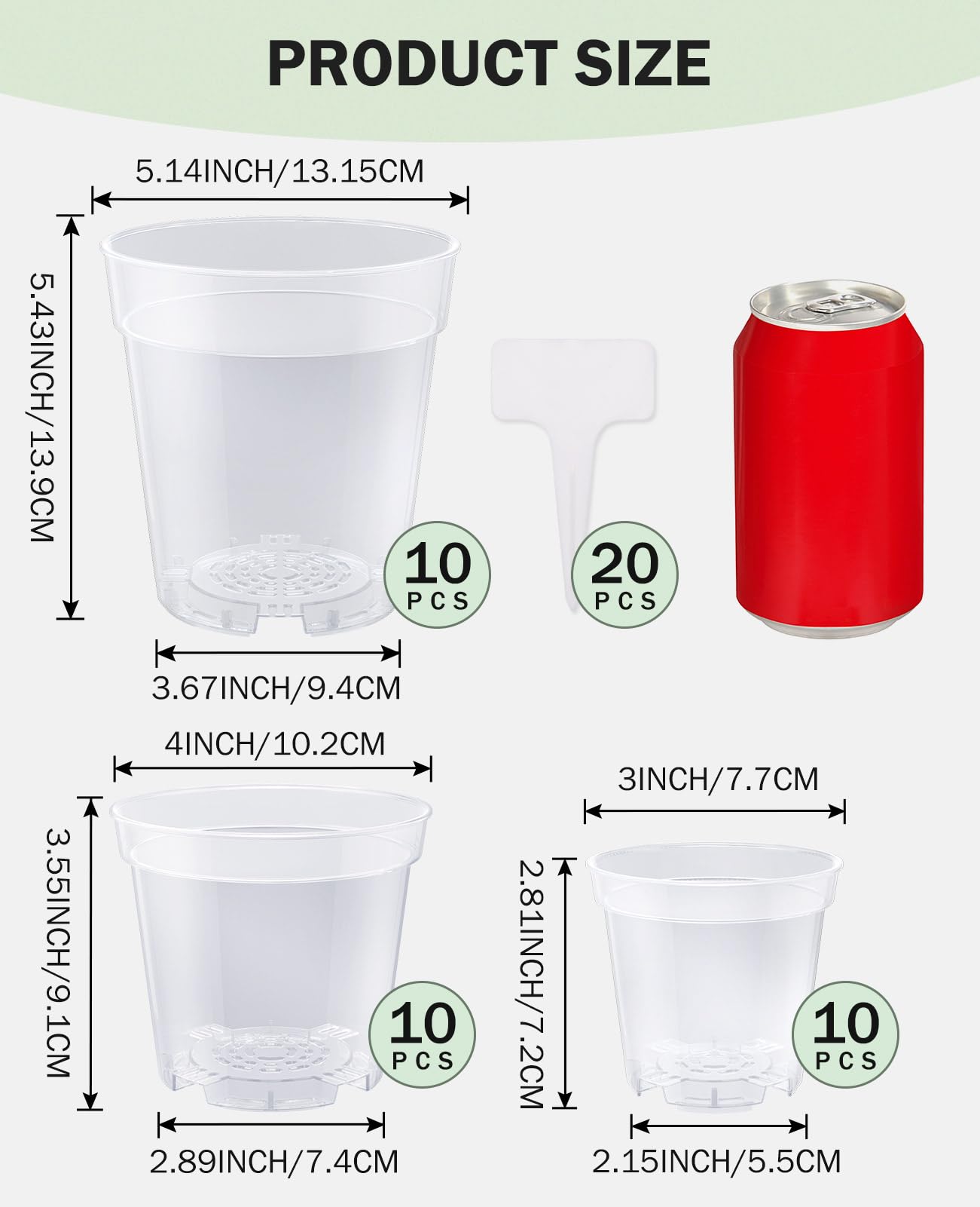 homenote maceta en mano para comparar escala, ideal para plántulas