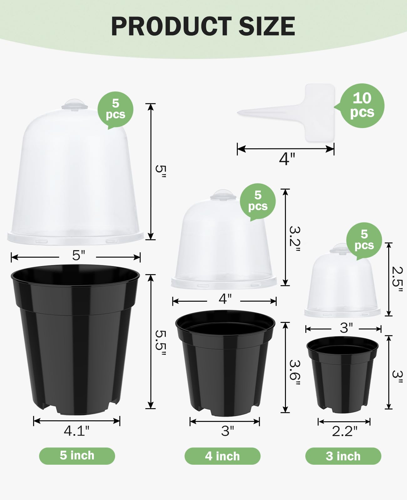 homenote conjunto de macetas 3,4,5 pulgadas ideal para etapas