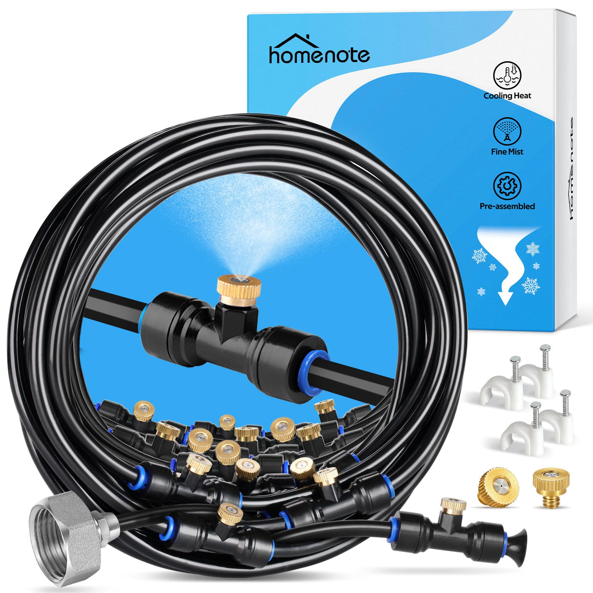 homenote vista frontal del kit con montaje rápido y enfriamiento eficiente