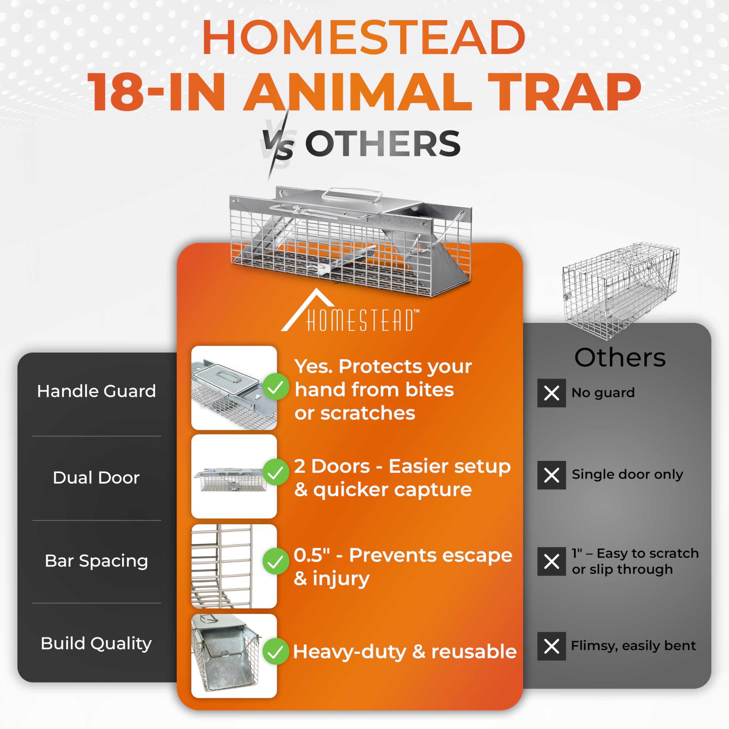 HOMESTEAD asa con protector para manipular sin contacto con el animal