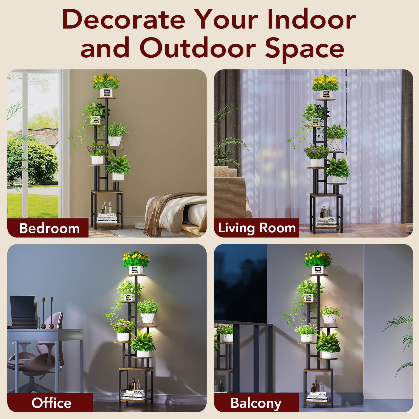 Homsorout estantería en salón aportando verde y estilo