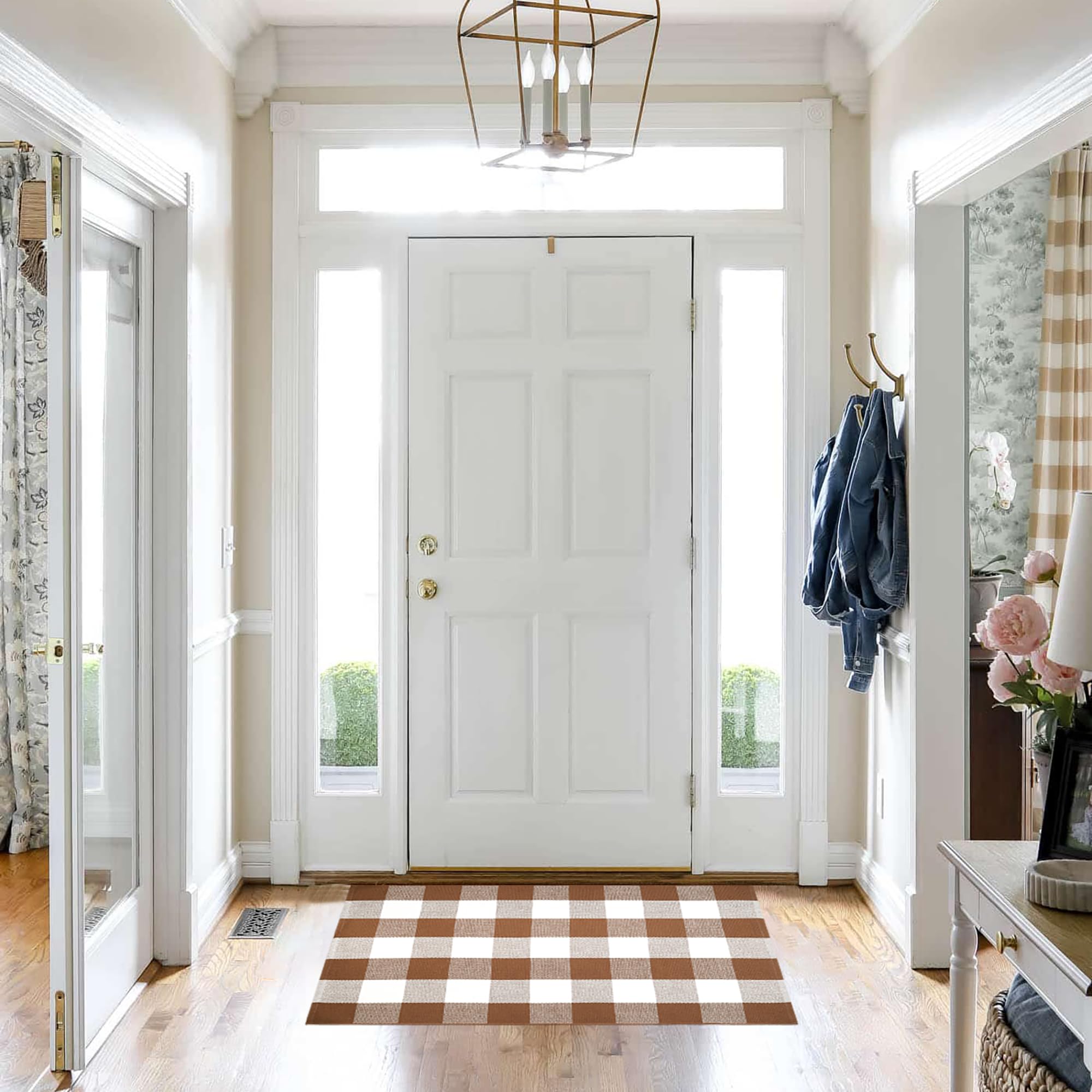 Homydecor felpudo superpuesto crea efecto capa y estilo farmhouse