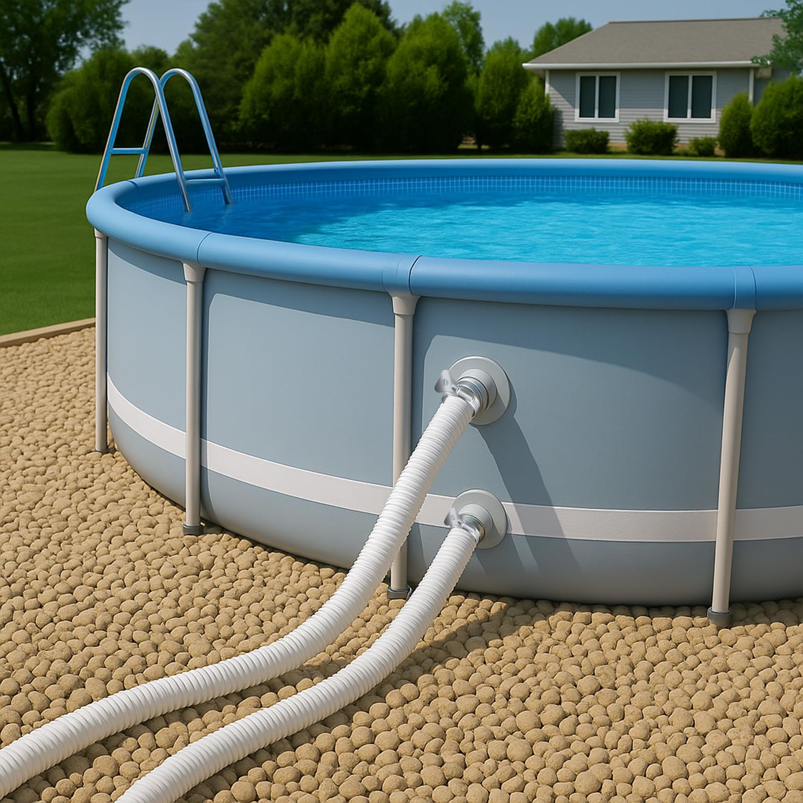 Homyplaza manguera en piscina de jardín, mantenimiento práctico y limpio