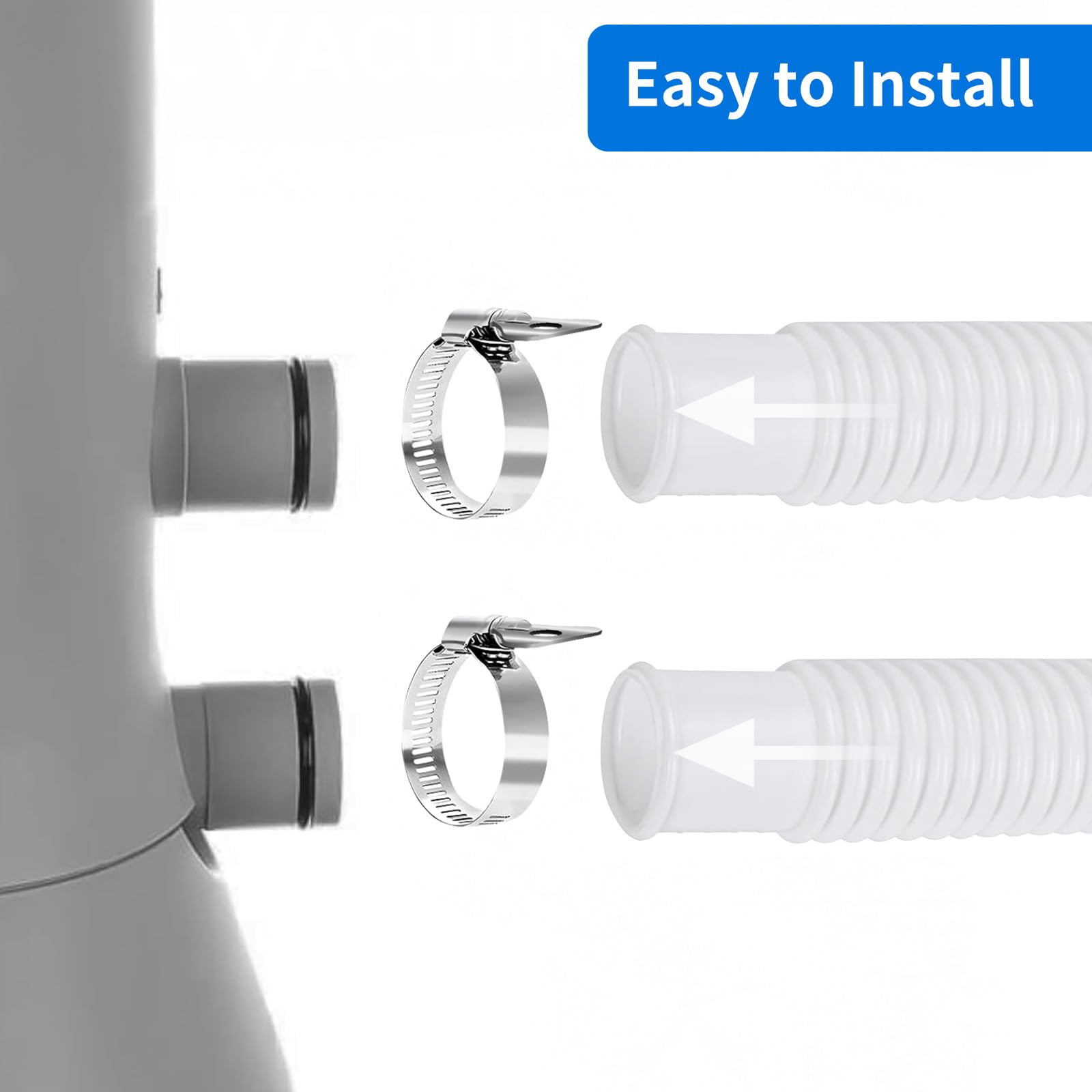 Homyplaza manguera conectada a bomba en uso, mejora circulación y filtrado