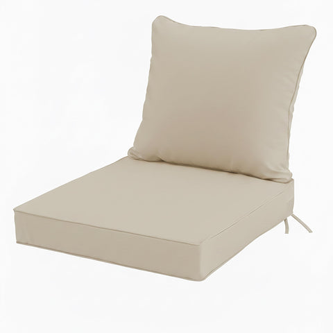 Honorbox vista frontal del cojín 24x24 crema, mejora estética del patio