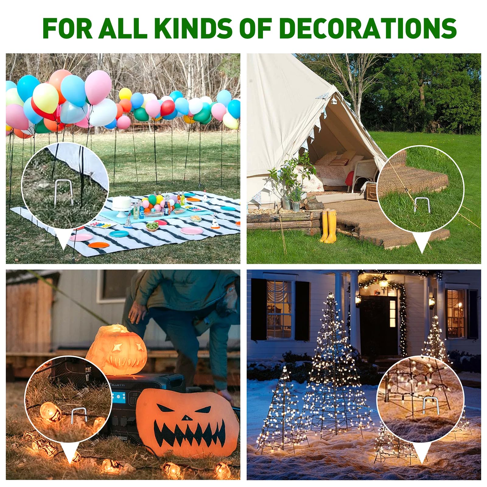 HOOPLE grapas anclando decoración exterior para sujeción segura