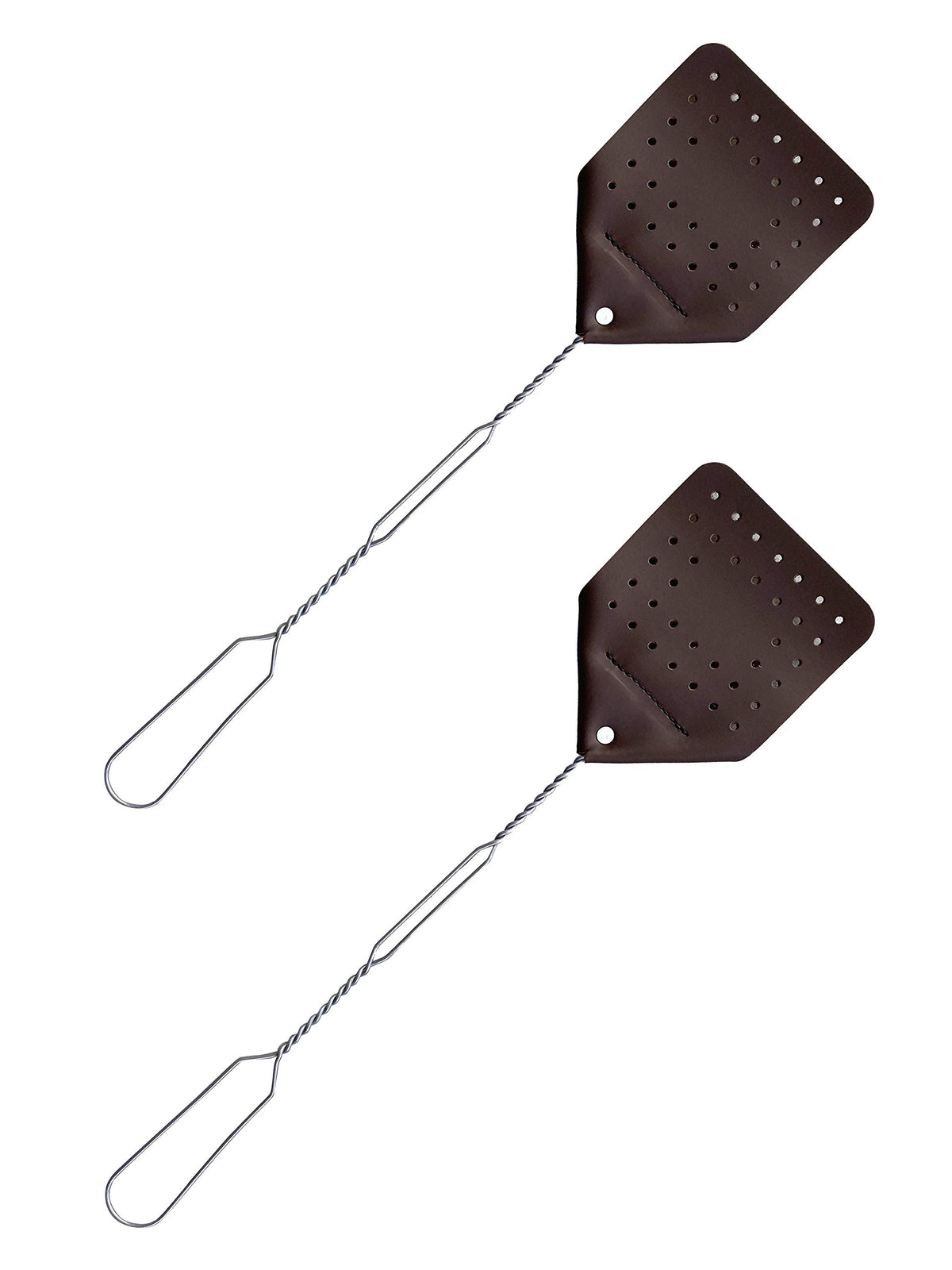 Hope Woodworking matamoscas pack frontal mostrando dos unidades y acabado chocolate