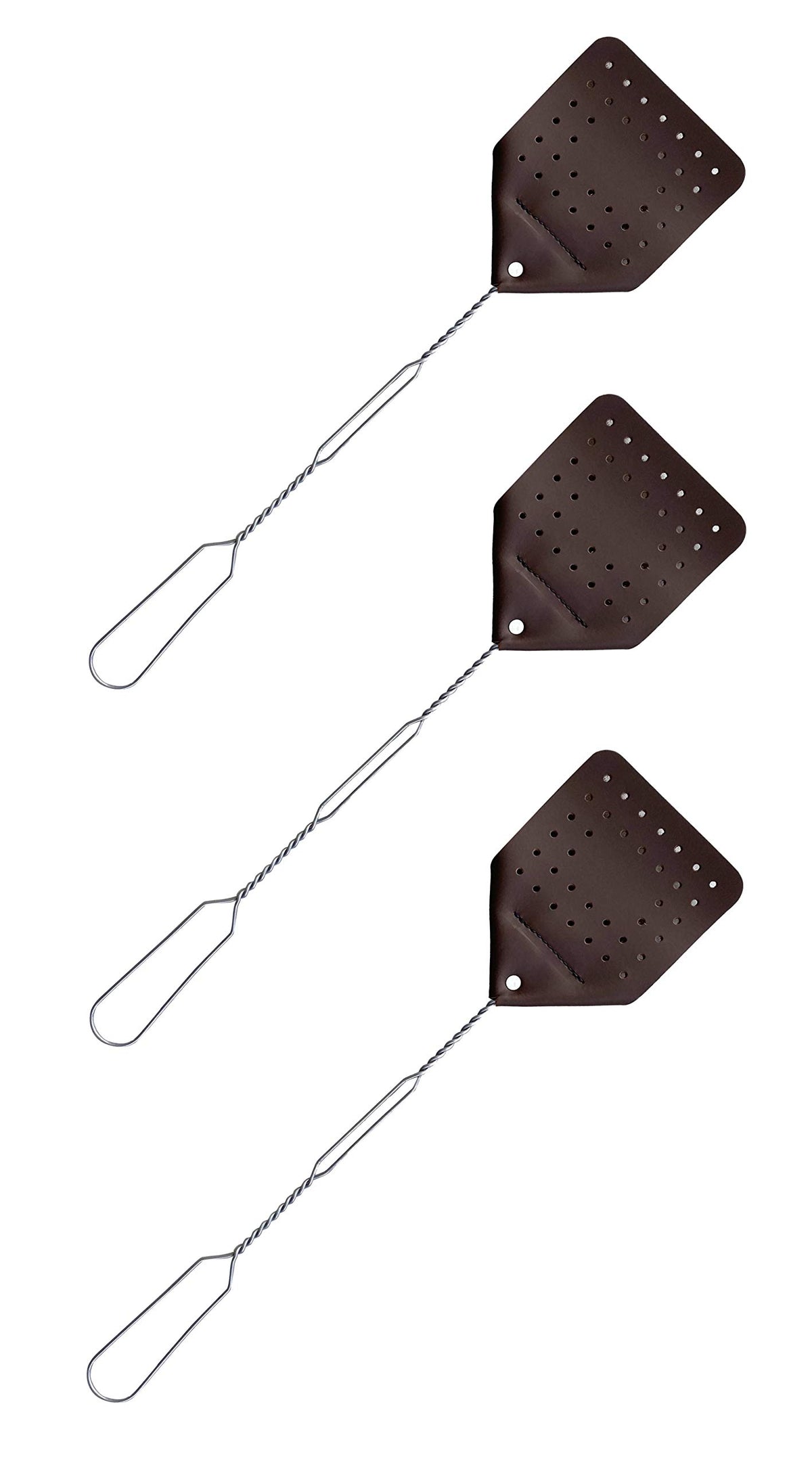 Hope Woodworking vista frontal del pack de tres matamoscas, solución duradera