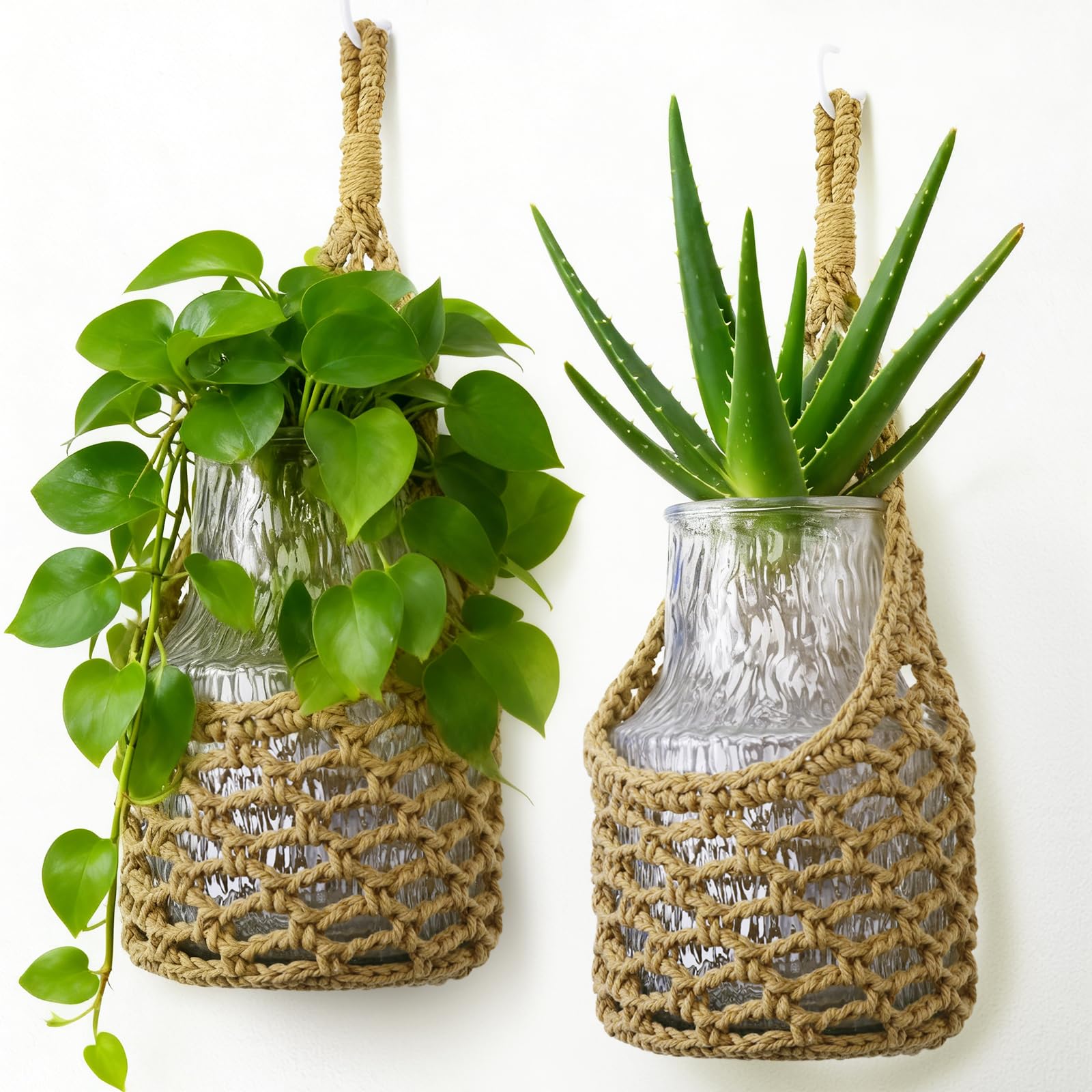 HOREAKHJ colgador macramé frontal mostrando la forma y beneficio decorativo