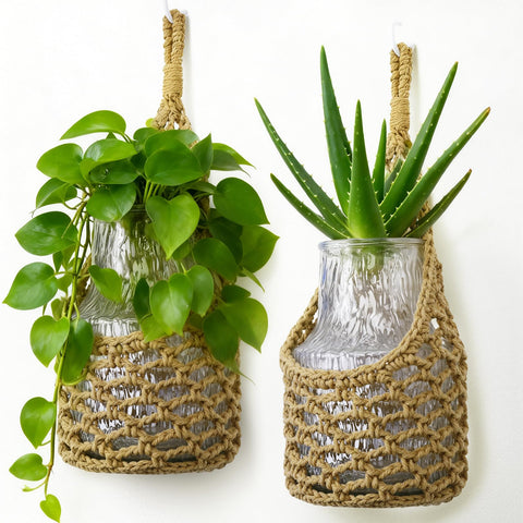 HOREAKHJ colgador macramé frontal mostrando la forma y beneficio decorativo