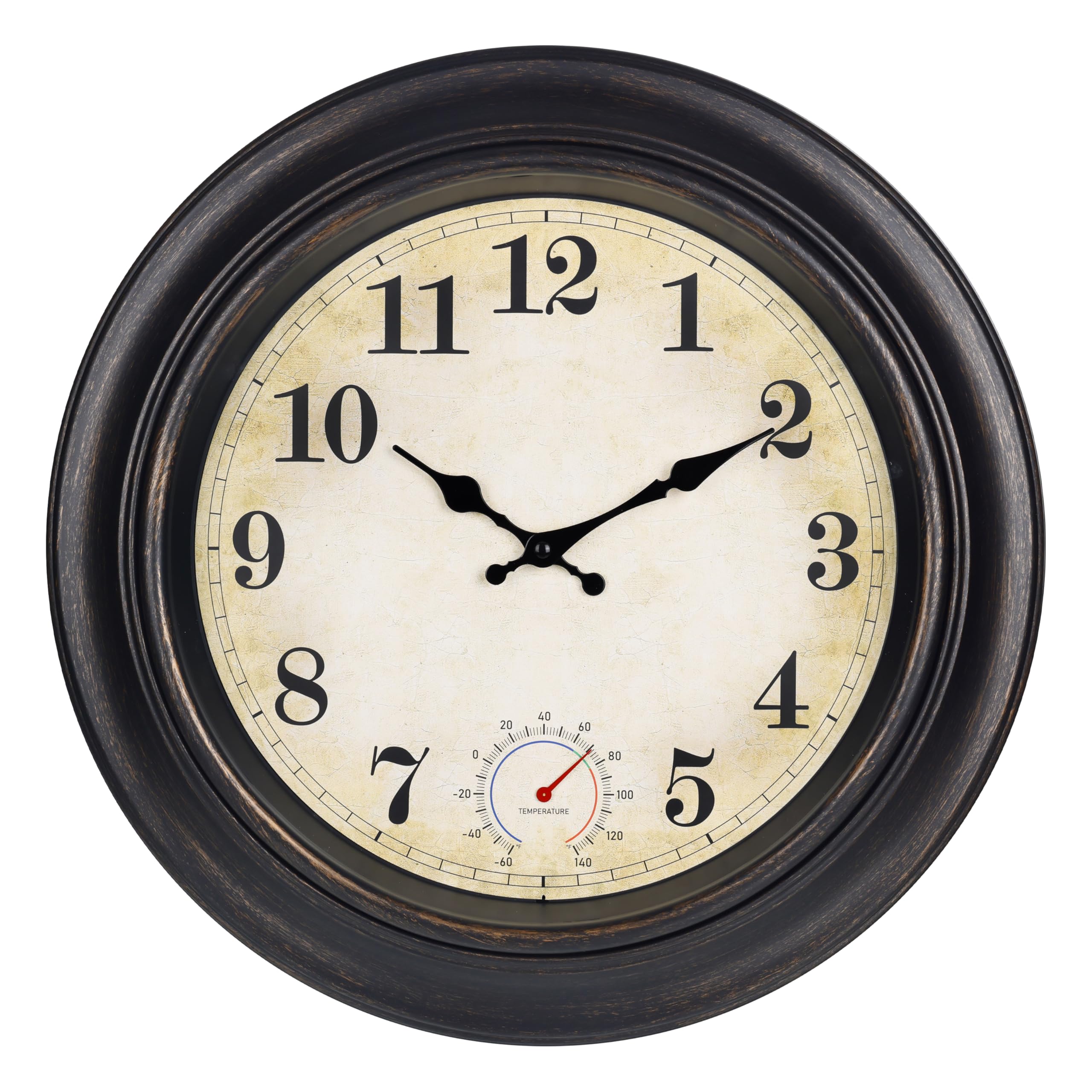 Horizent frente del reloj 18" mostrando estilo vintage y legibilidad