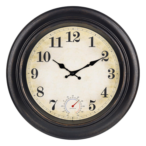 Horizent frente del reloj 18" mostrando estilo vintage y legibilidad