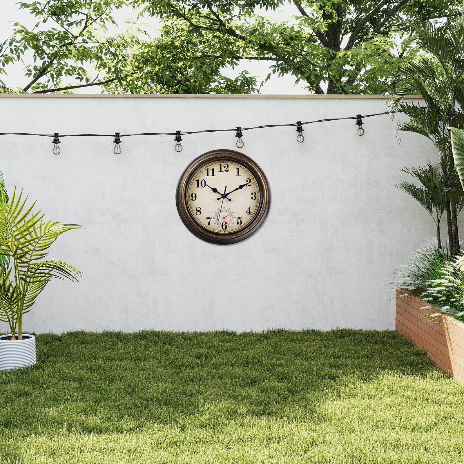 Horizent reloj en patio estilo que mejora la decoración exterior