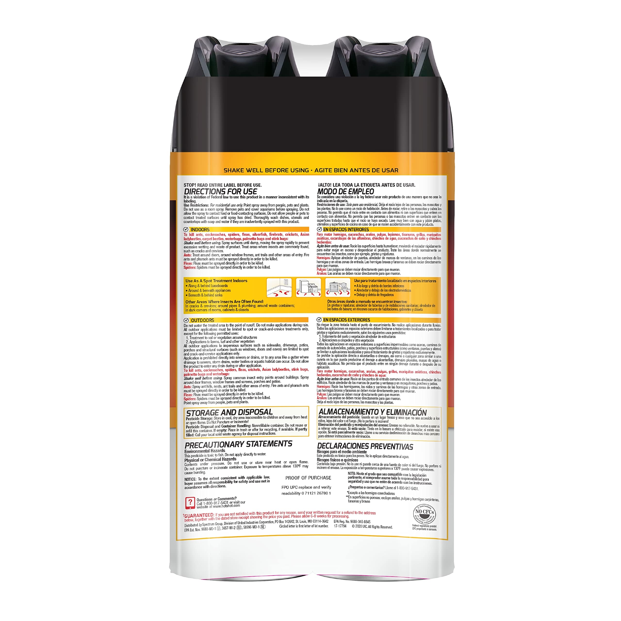 HOT SHOT detalle del botón del spray para aplicación precisa y segura