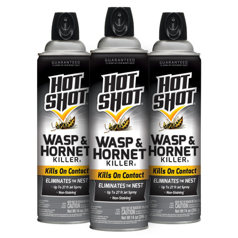 HOT SHOT aerosol frente del paquete muestra protección rápida