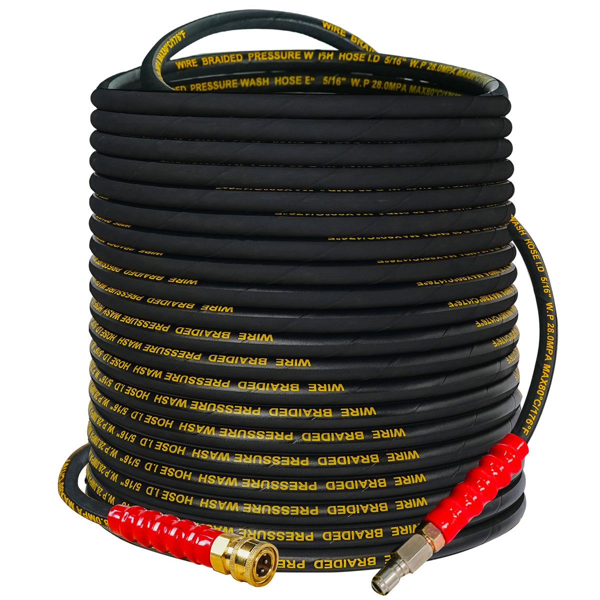 Hourleey manguera frontal enrollada 100ft, durabilidad y alcance